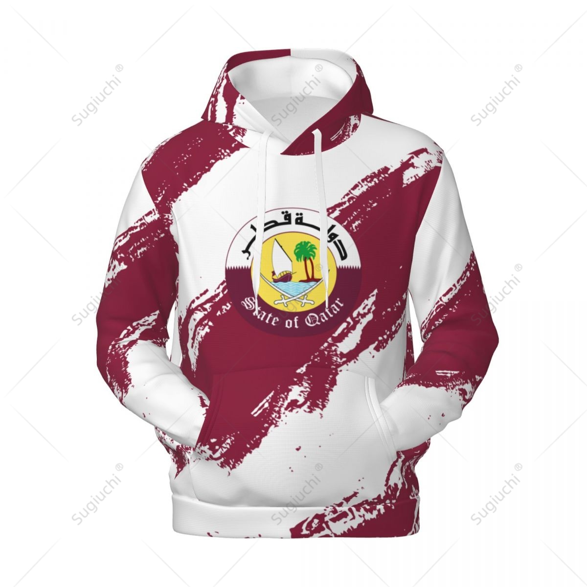 Unisex Qatar Flag Color Hoodie - 3D Printing Qatar review and price